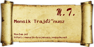 Mensik Trajánusz névjegykártya